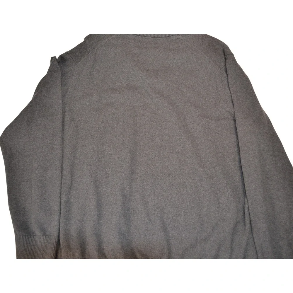 Eddie Bauer Mens 2XL Gray‎ Cotton Merino Wool 1/4 Zip Pullover Sweater